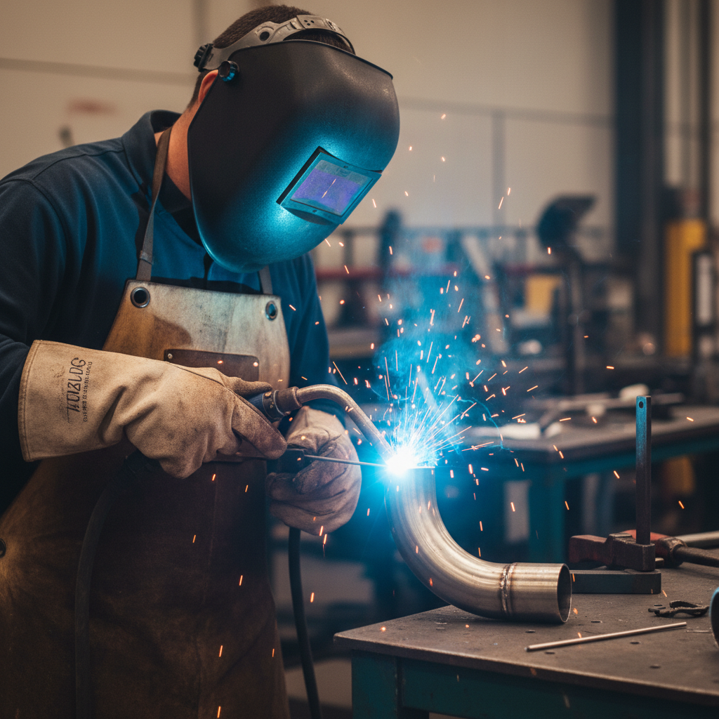 A welder performing TIG welding