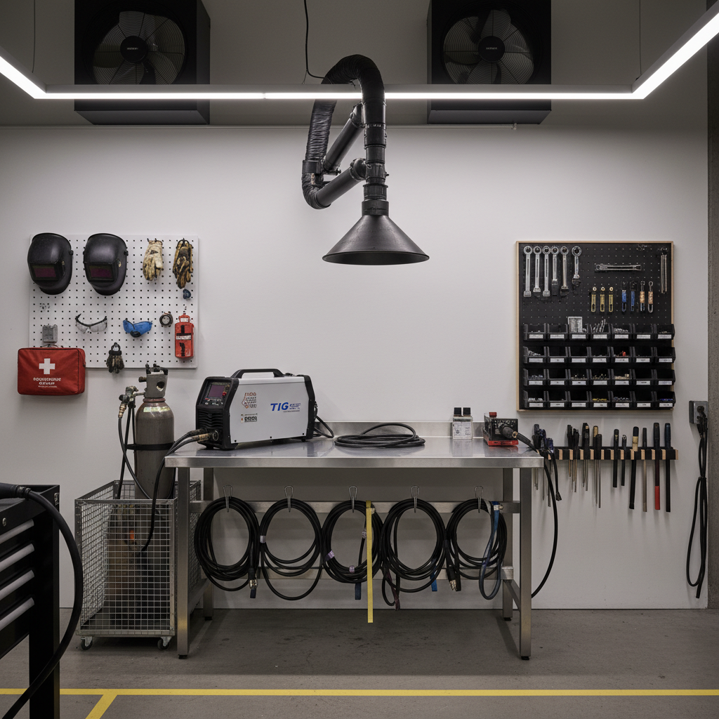 Organized TIG welding workspace