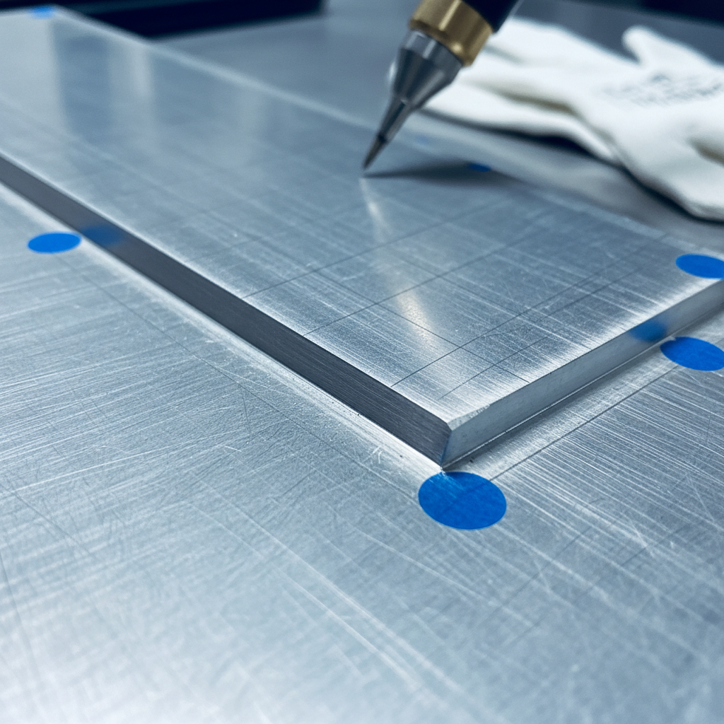 Clean metal surface ready for TIG welding